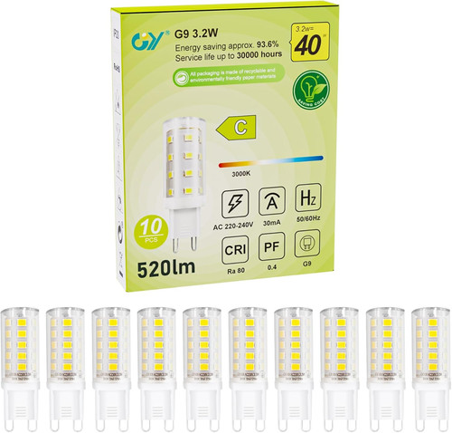 Led bulbs warm white - g9, bulbs,3.2w